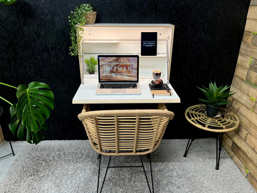 مكتب حائط عصري قابل للطي – أنيق وموفّر للمساحة